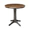 International Concepts Round 36 in Rd top ped table, 12 in leaf, 36.1 inh, counter Ht, Hickory/Washed Coal, 36 W, 48 L, Wood K45-36RXT-27B-6B - alternate 1
